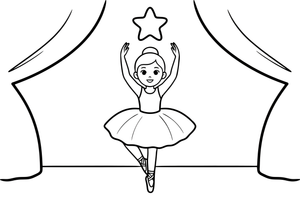 A ballerina doing a graceful pose with arms up – Graceful Ballerina coloring page