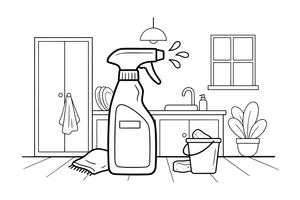 A spray bottle for cleaning – Cleaning Things coloring page