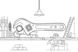 A wrench (spanner), close up – Builder's Tools coloring page