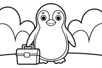 Penguin with a toolbox – Penguin Fix-It Crew coloring page