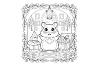 A hamster standing up on its back legs – Hamster coloring page