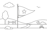 A triangular pennant flag – Classic Symbols coloring page