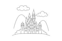Neuschwanstein fairytale castle – Famous Landmarks coloring page