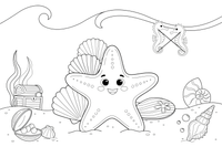 A starfish among the seashells – Shells & Treasures Collection coloring page