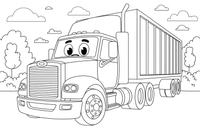 Truck parked at a warehouse – Truck City Haulers coloring page