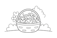 A basket full of Dalmatian puppies – Dalmatian coloring page