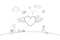 A heart with tiny wings – Classic Symbols coloring page
