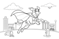 A superhero dog with a little cape – Superhero coloring page
