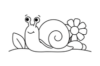 A snail carrying its spiral shell home on its back – Animal Homes coloring page