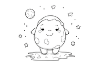 Mars with Two Moons – Mars coloring page
