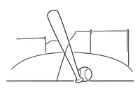 A baseball bat and ball together – Baseball Baseball coloring page