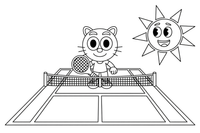 A tennis match on the court – Tennis Tennis coloring page