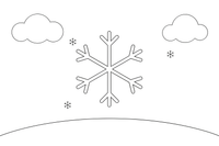 A snowflake with a simple pattern (not tiny) – Stormy Sky & Weather coloring page
