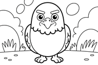 Grumpy Face Eagle – Eagle Emotions coloring page