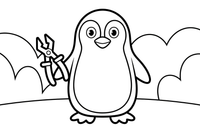 Penguin with a pair of pliers – Penguin Fix-It Crew coloring page