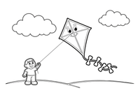 A diamond that becomes a kite – Classic Shape Shapes coloring page