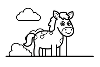 A spotted pony – Ponies coloring page