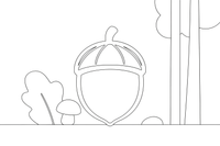 One big acorn with its cap – Lithuanian Nature Plants coloring page