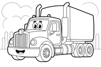 Truck parked at a warehouse – Truck City Haulers coloring page