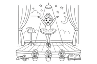 A ballerina dancing on her toes with arms raised – Creative Artist Performer coloring page