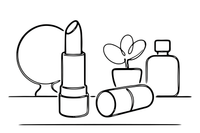 A lipstick with the cap off – Elegant Beauty & Accessories coloring page