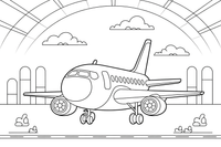 Airplane Airport – Airplane Sky Scenes coloring page