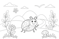 A close-up of a round ladybug – Ladybug coloring page