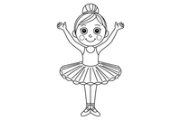 A ballerina dancing on her toes with arms raised – Creative Artist Performer coloring page