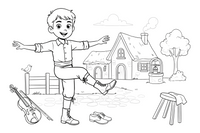 A dancer man doing an Irish step dance – Dancing Dancing coloring page