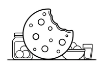 A cookie with a bite out of it – Delightful Sweets coloring page