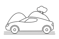 One big sports car seen from the side, low and long, close up – Sports Cars coloring page
