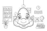 One big cartoon nose in the middle of the page, close up, filling most of the space – Body Parts Exploration coloring page