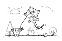 A diamond that becomes a kite – Classic Shape Shapes coloring page