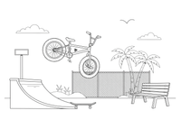 A BMX bike in mid-air doing a trick – Sport Sport Cars coloring page