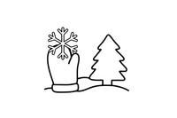 A mitten catching one big snowflake – Delicate Snowflake Sky coloring page