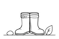 A pair of boots side by side – Everyday Objects coloring page