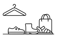 A row of different shoes: sneakers, boots and sandals – Clothes & Fashion coloring page