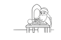 An artist-inventor with a long beard sketching a flying machine (Leonardo da Vinci) – Historic People Around the World coloring page