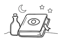 A big spell book with a single eye symbol on the cover – Enchanted Magic Item coloring page