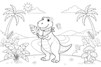 T-Rex jungle – T-Rex Dino Moments coloring page