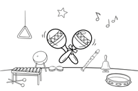 A pair of maracas – Musical Instruments coloring page