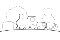 A toy train with a few little wagons – Classic Toys coloring page