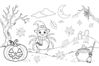 Halloween Spider – Halloween Autumn Characters coloring page
