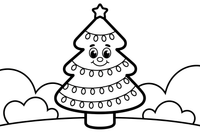 Christmas Tree twinkling lights – Christmas Winter Decorations coloring page