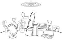 A lipstick with the cap off – Elegant Beauty & Accessories coloring page