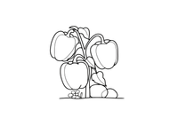 A bell pepper plant with peppers hanging – Vegetables Coloring Pages Fresh Set coloring page