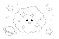 A big cloudy nebula with stars sparkling inside – Exploring Space Objects coloring page