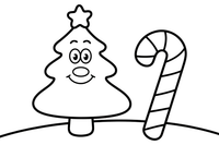 Christmas Tree candy cane – Christmas Winter Reindeer coloring page