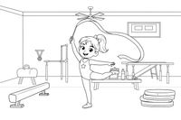 A gymnast twirling a ribbon – Gymnastics Gymnastics coloring page