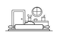 A rolling pin with a bit of dough – Cozy Kitchen Cooking coloring page